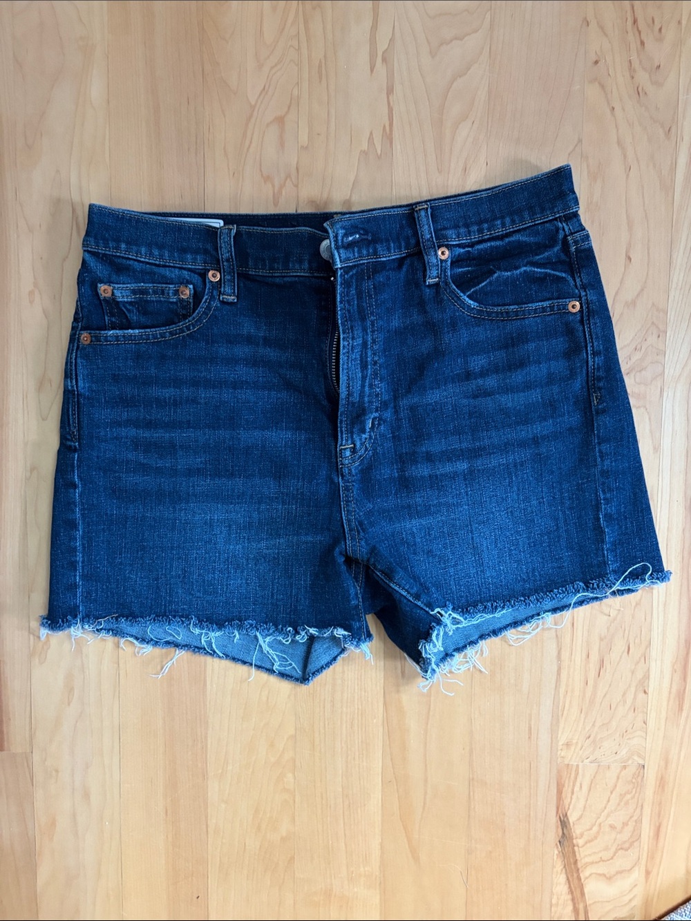 GAP Dark Blue Denim Frayed Hem Shorts
